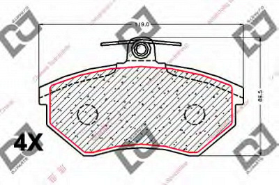 DJ PARTS bp1944 -  Комплект тормозных колодок, дисковый тормоз